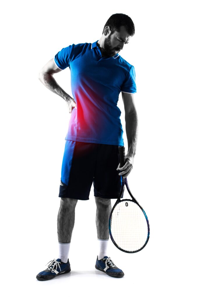 Tennis player with back pain